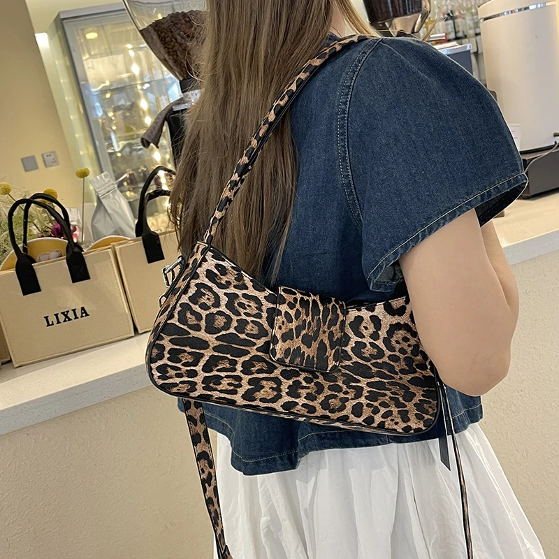 

Crossbody Bag for Women Leopard Print Handbag PU Leather Removable Shoulder Strap Satchel Purse for Work Travel