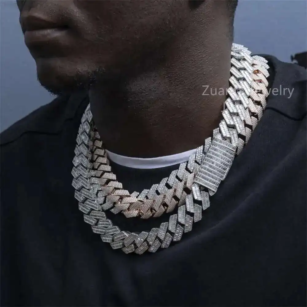 

Custom Made 19mm 3row Fl Moissanite Gra Certififcates Customized Name Lock Iced Out Miami Cuban Link
