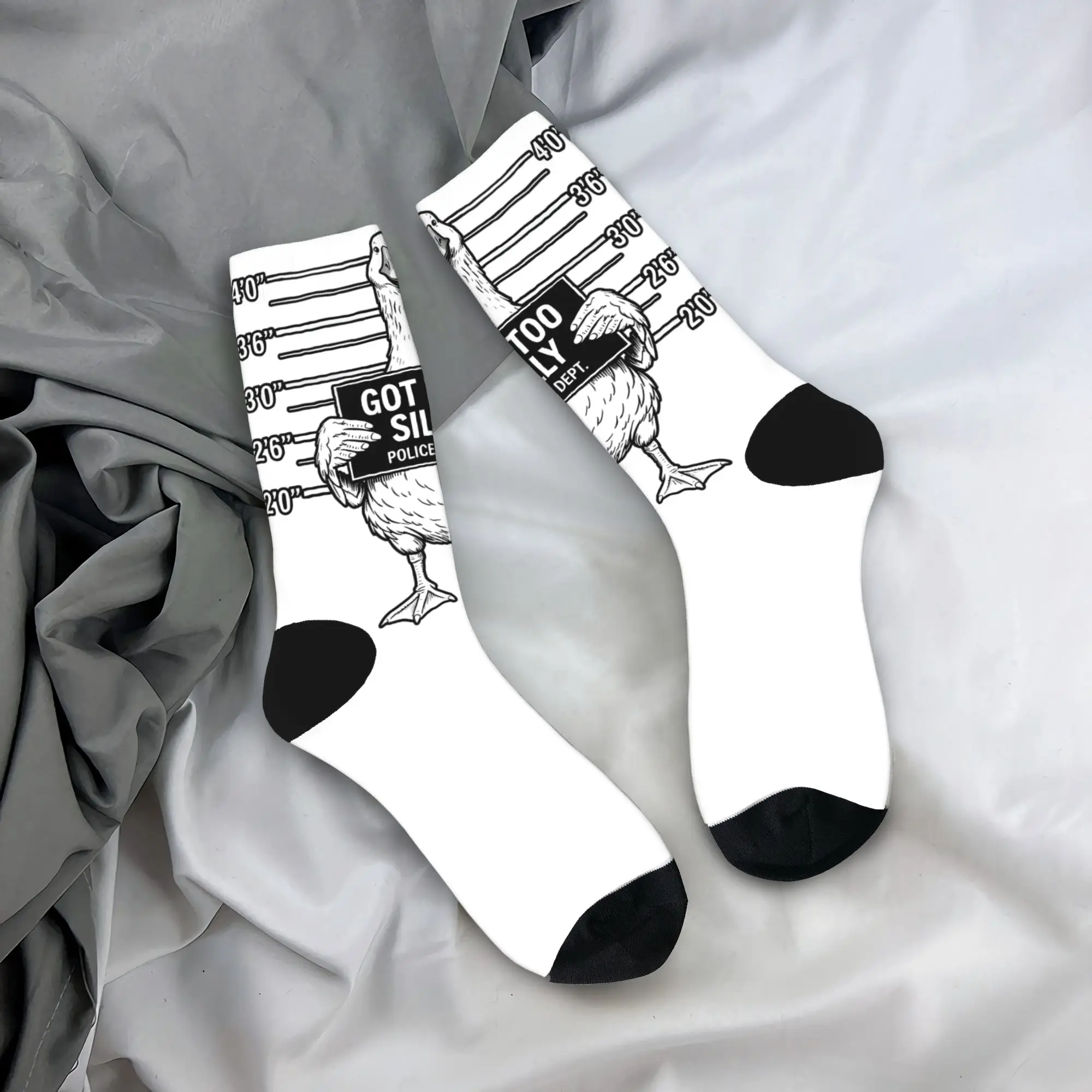 Men's Socks Funny Goose Got Too Silly  Stockings Anti Sweat Soft Breathable Socks Spring Funny Design Cycling Socks