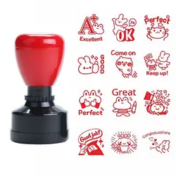 Durable Praises Emoticons Teacher Encourage Stamp Scrapbooking Seal Teacher Supplies Comments Seal DIY Self-ink Stamps