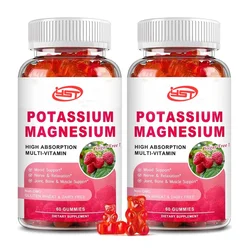 Magnesium supplement 60 gummies potassium citrate glycine magnesium vitamin B6, D3, C skeletal muscle relaxation mood