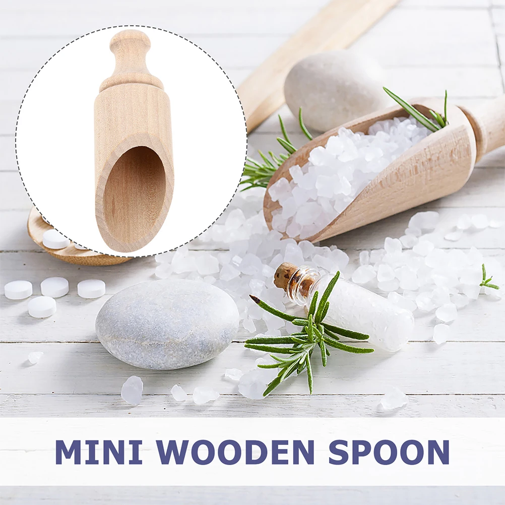 

4Pcs Utensils Small Seasoning Condiment Wooden Salt Small Wooden Spoons Spoon Salt Spoons Practical Gifts
