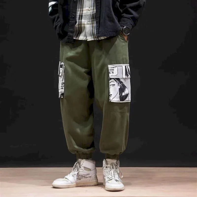 

Men Women Autumn Casual Pants Loose Students Harajuku Korean Version Elastic Waist Large Size Harlan Beam Overall Pants Tide