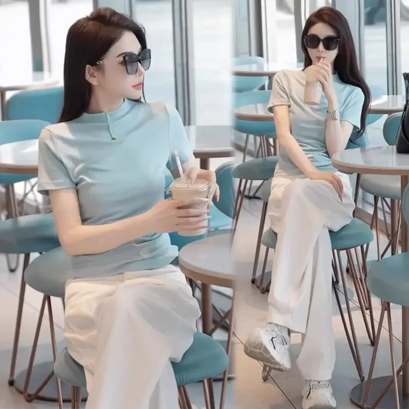 

Wear To Work Ladies Trouser Professional Office Wide Leg Casual Elegant Luxury Classy Outfit Tailor Women's Pants Two Piece Set