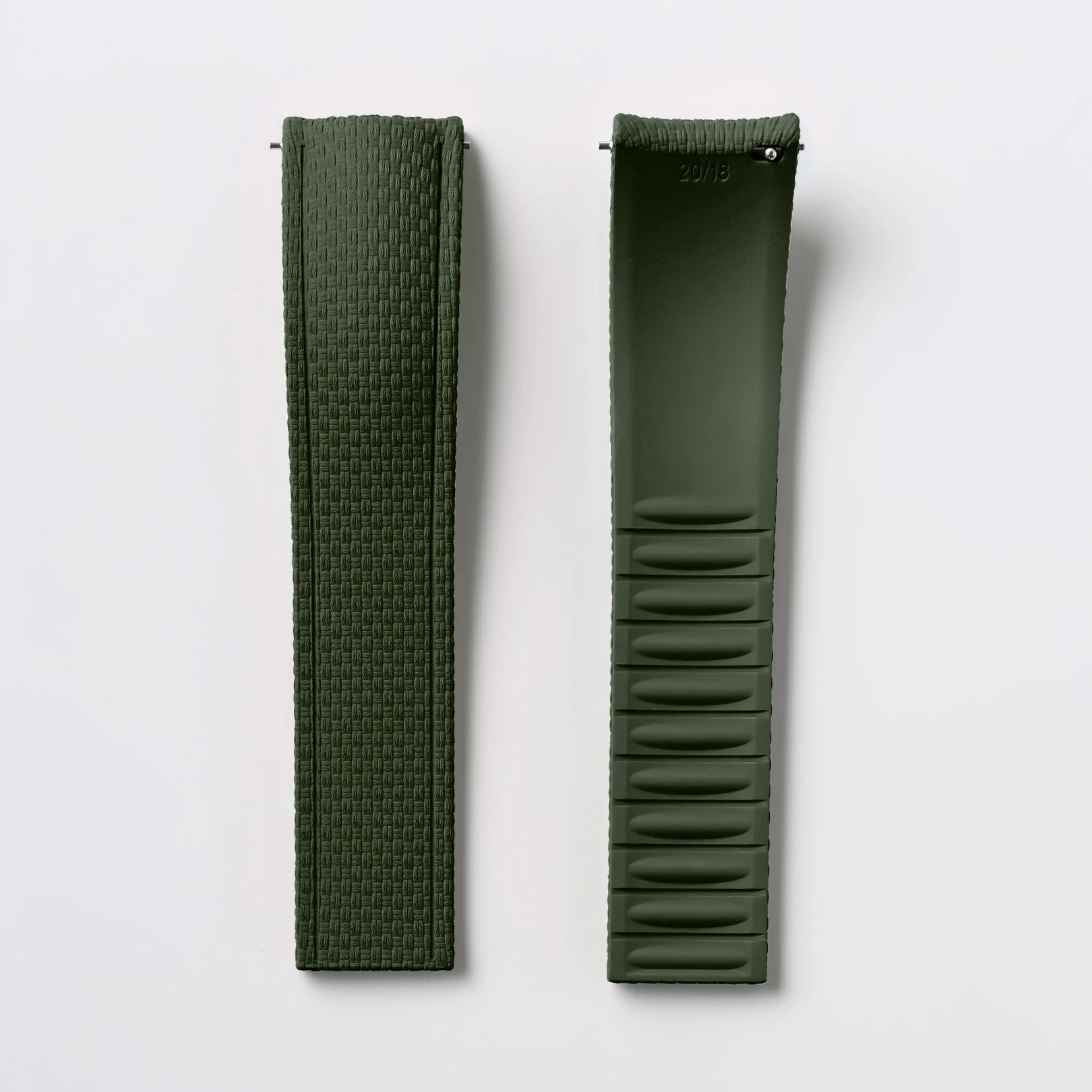 CTS FKM Gummi-Uhrenarmband 18/19/20/21/22/24mm Gebogenes Ende Fluorkautschuk Schnellverschluss zum Zuschneiden für Tissot/Omega/Seiko
