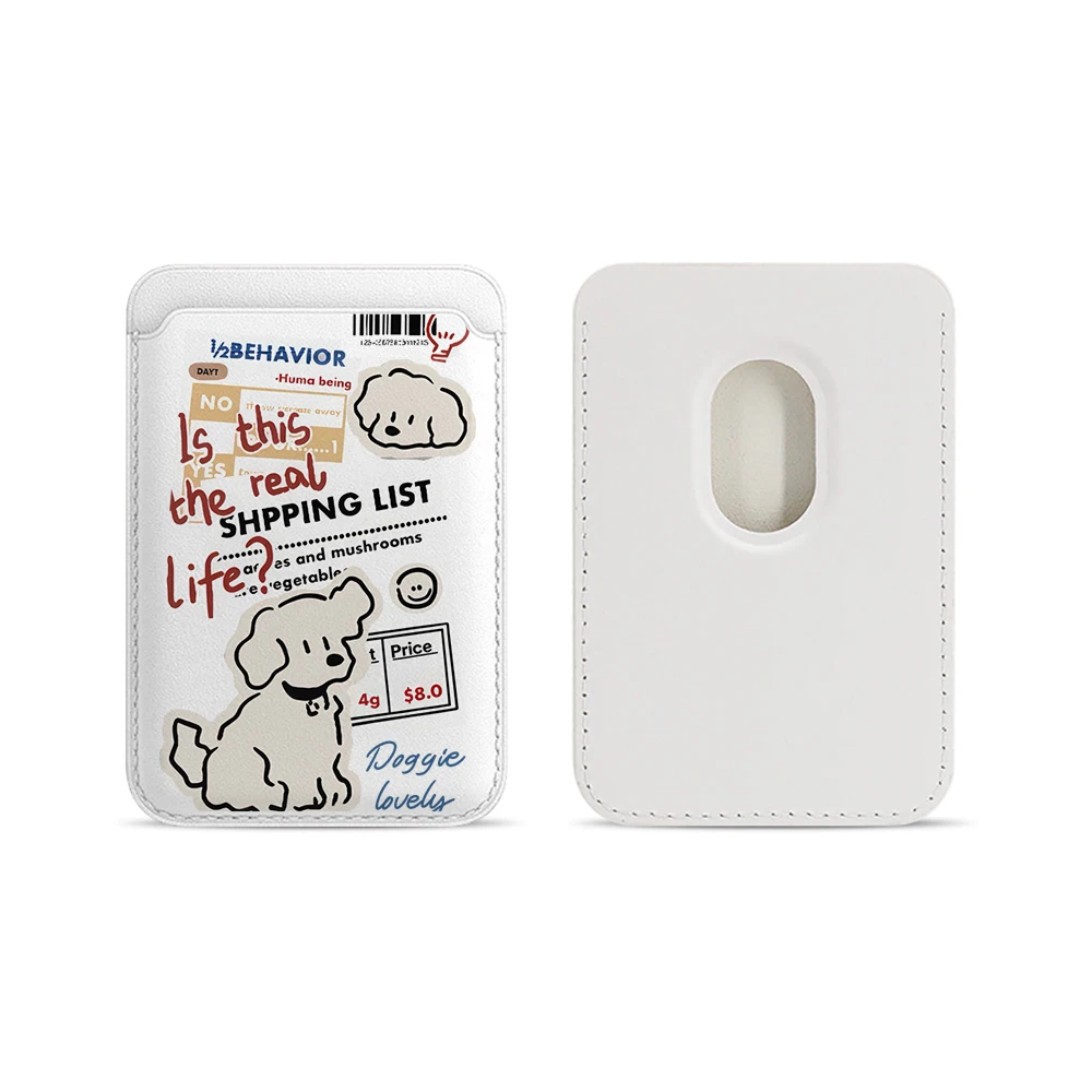 Doggie Lovely Leder-Kartenetui Handyhülle Kartenhalter für Magnetische Hülle Geeignet für alle iPhone Magsafe Karten-Handy-Rückseiten-Taschen – Detail 5