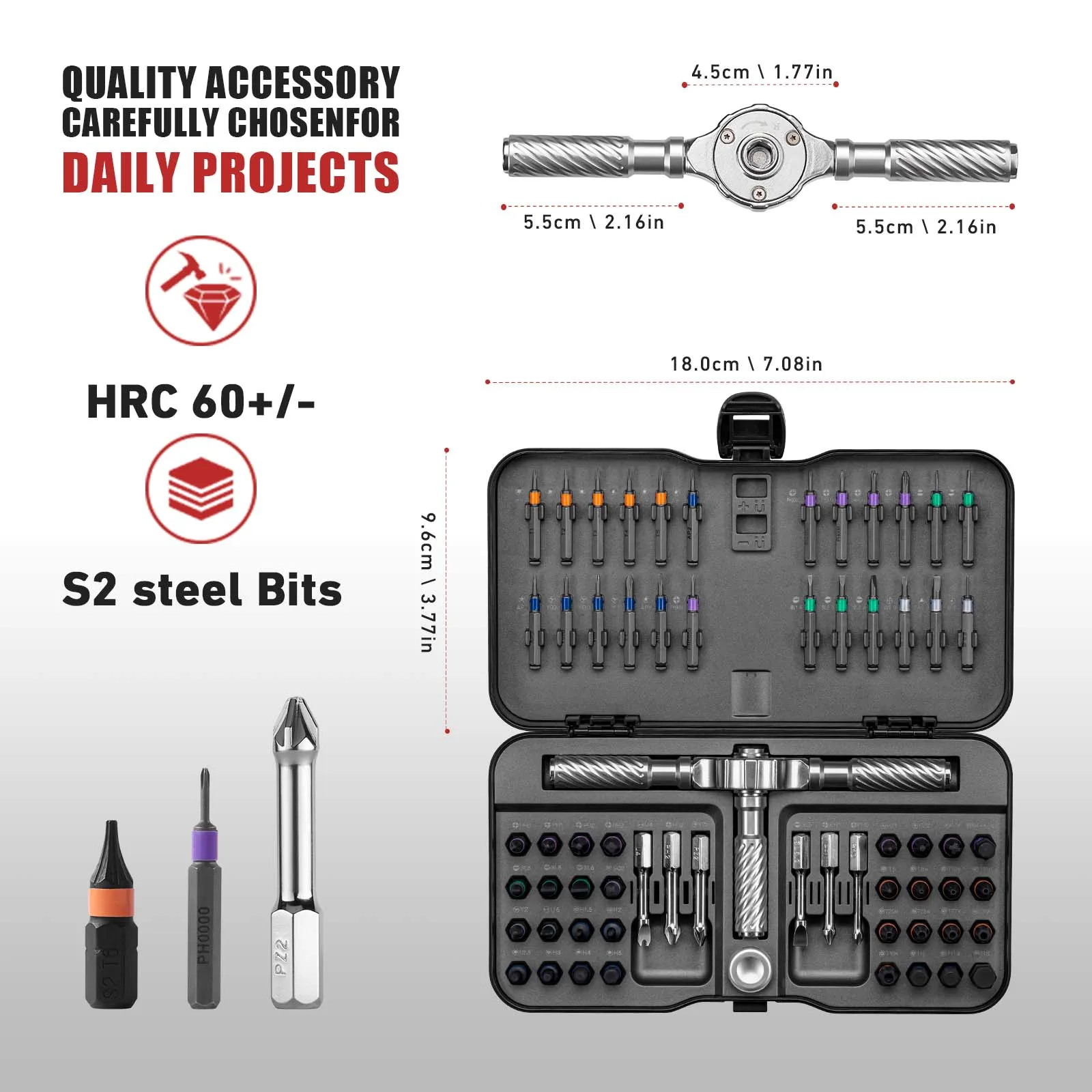 

2026 NEW 66in1 Multifunction Ratchet Screwdriver Set Multi Magnetic Bits Mini Repair Tool Kit Household Tool For PC & Desk Etc.