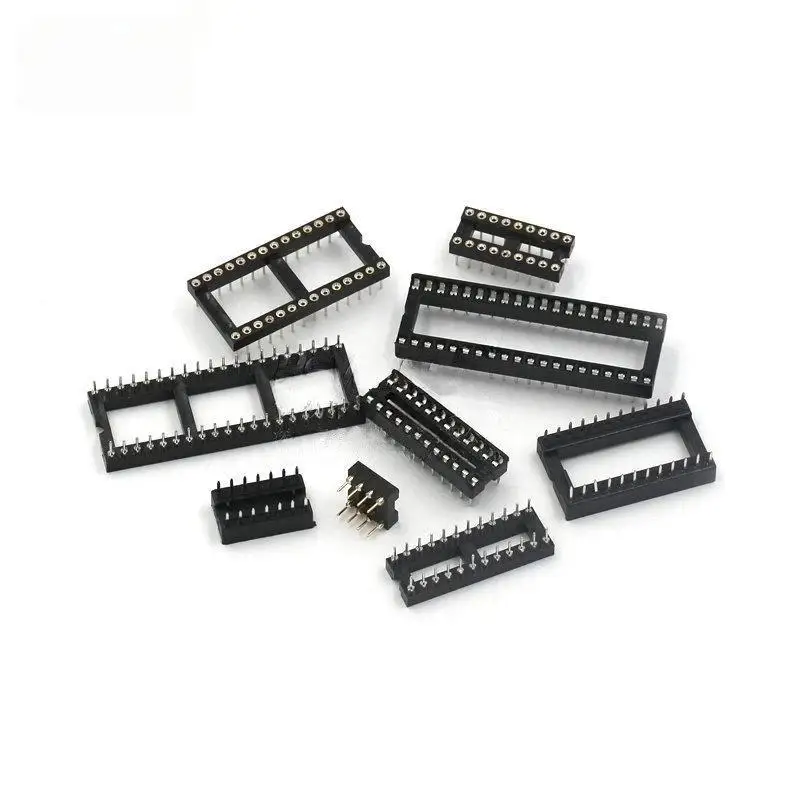 10Pcs DIP6 DIP8 DIP14 DIP16 DIP18 DIP20 DIP28 DIP40 Pins Round Hole IC Socket Connector DIP 6 8 14 16 18 20 24 28 40 Pin Socket