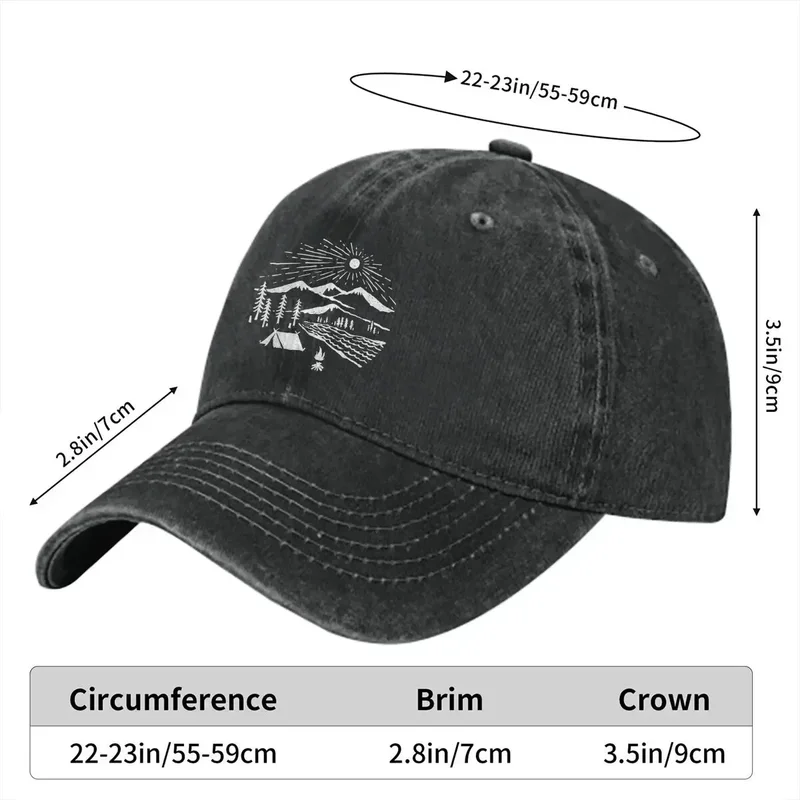 Camper Camping Multicolor Hat Peaked Women's Cap Wilderness Personalized Visor Protection Hats