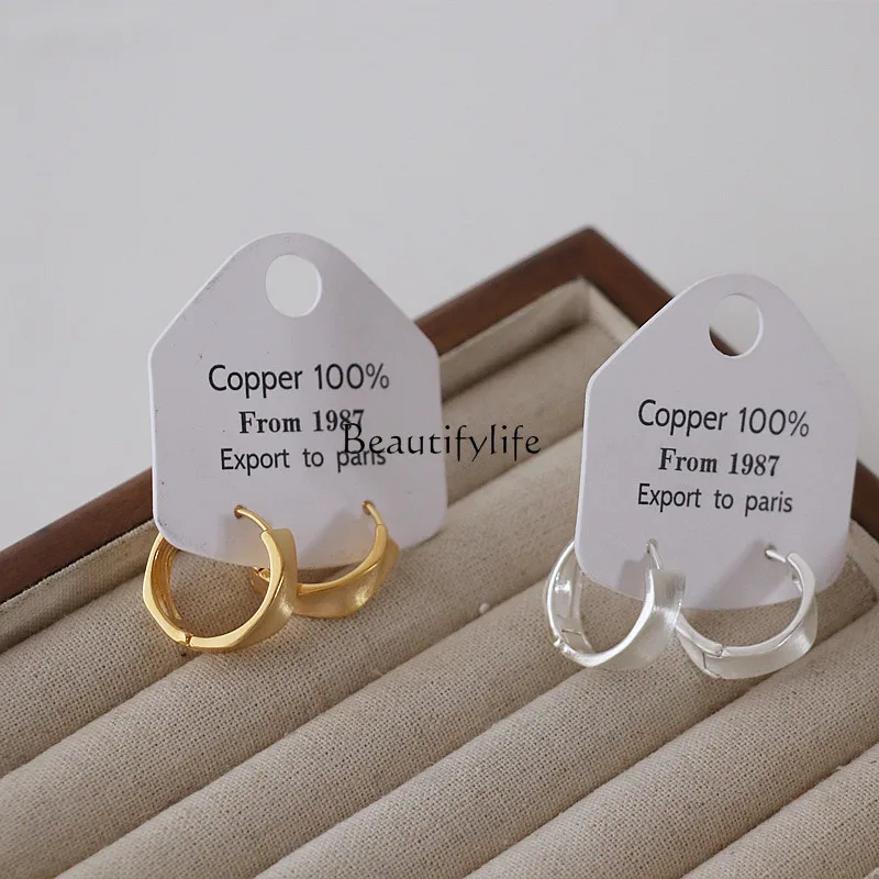 Irregular brushed earrings women's 2024 new personalized versatile niche high-end earrings