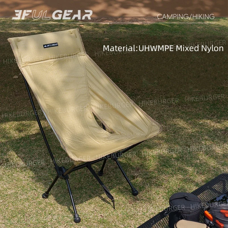 3F UL GEAR Sedia pieghevole portatile ultraleggera per esterni da campeggio Durevole UHWMPE Pesca Moon Chair Sedia da spiaggia da viaggio Zaino
