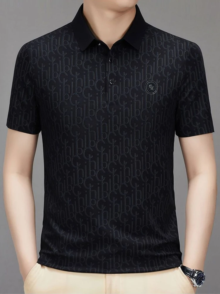 Ice Silk Anti-Wrinkle Men's Polo Shirt 2026 Summer Short Sleeve New Design Casual Business Wear Trendy for Youth and Adults