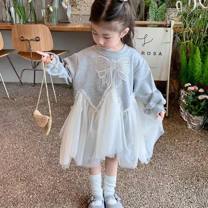 

Новинка 2023 года, стильные модные платья принцессы с капюшоном из тюля в стиле пэчворк для девочек — весенне-осенние платья для детей 4–12 лет