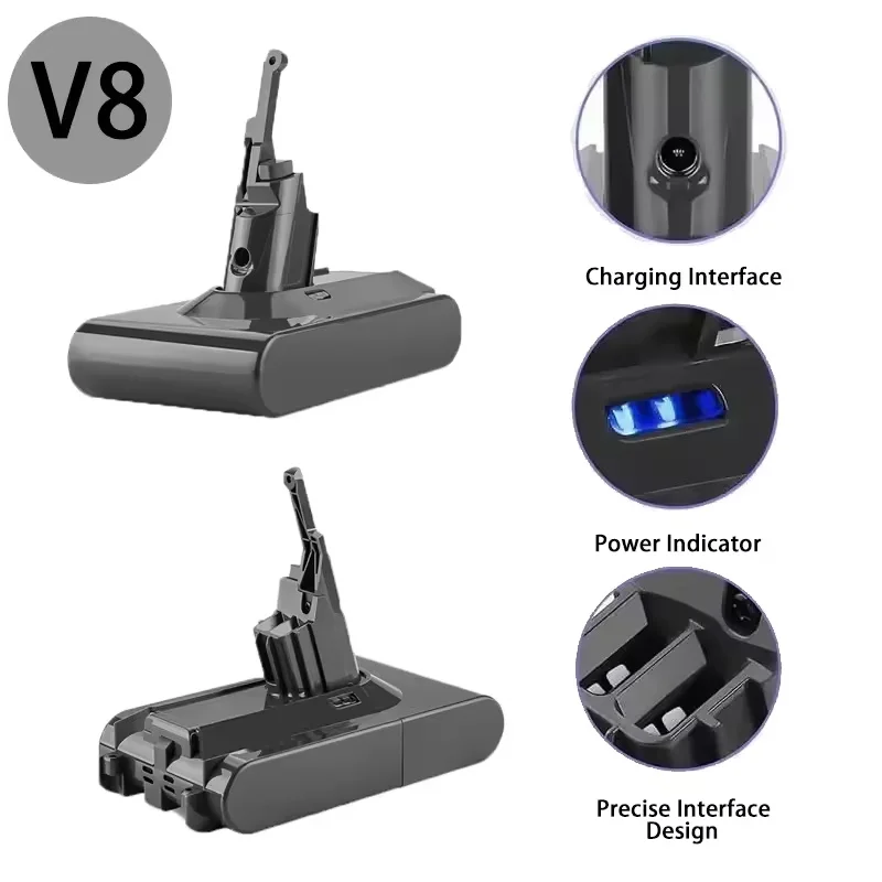 لدايسون V8 12800mAh 21.6V بطارية مطلقة رقيق/الحيوان ليثيوم أيون مكنسة كهربائية بطارية قابلة للشحن 18650 خلايا بطارية على مستوى A #2