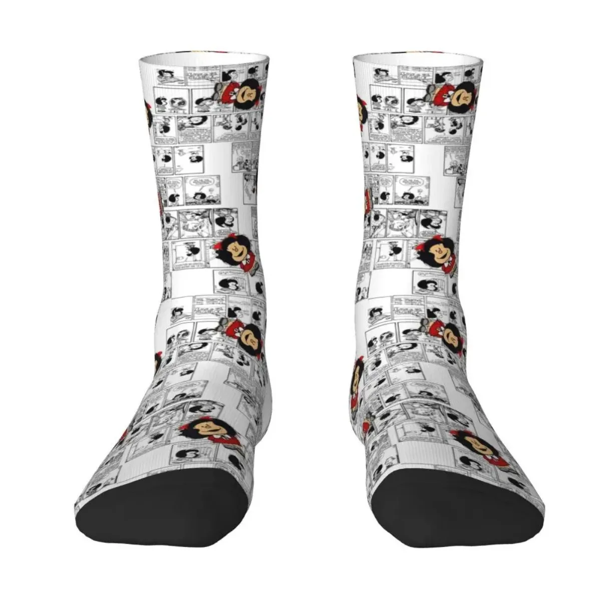 Casual Mafalda Comic Books Theme Design Sports Socks Accessories All Seasons Funny Cartoon Cute Long Socks Non-slip