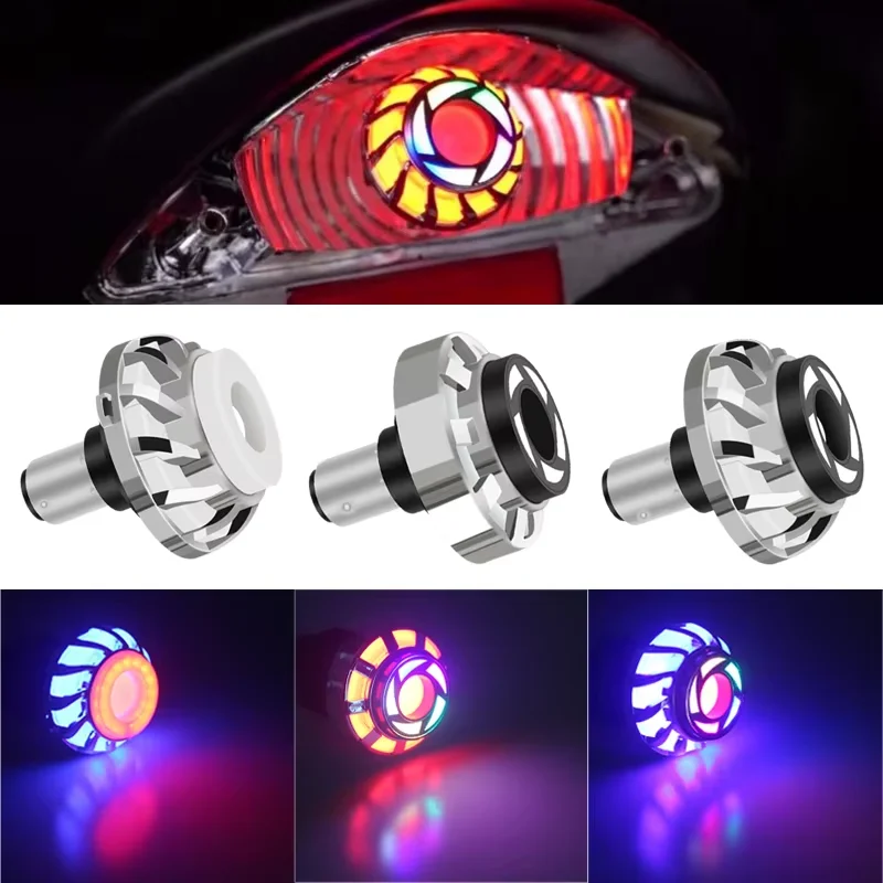 

1PCS Motorcycle Warning Lamp Angel Eye Tail Brake Rear Lights LED Motorbike Brake Lamp Flash Strobe Accessories Universal