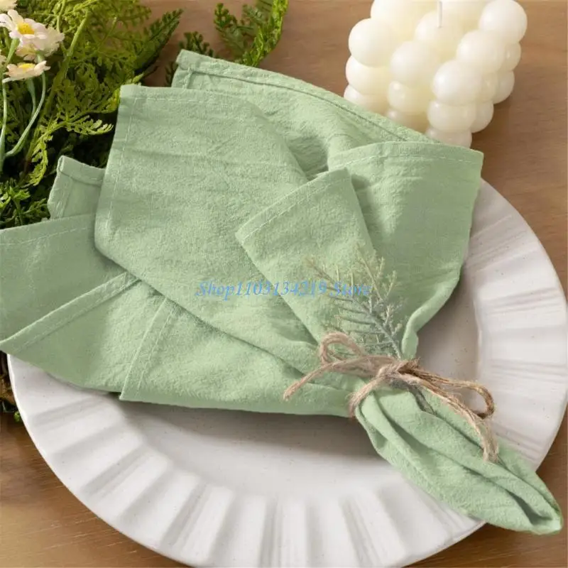N5KC Sustainable Square Cotton Fabric Napkins Reusable Tableware Accessory for Home or Hospitalities