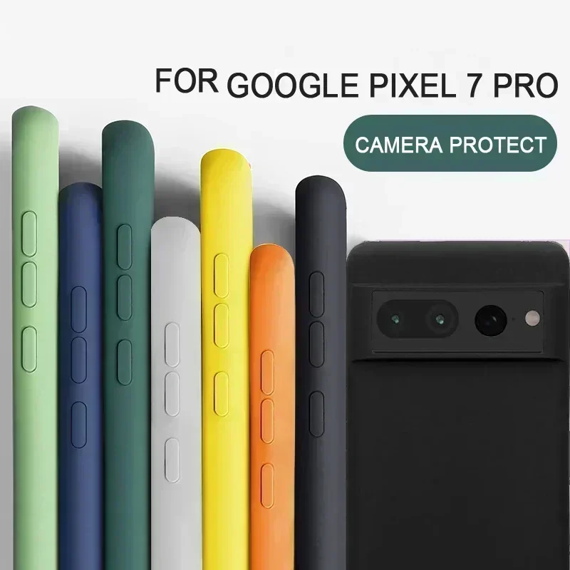 For Google Pixel 7 Pro Shockproof Square Liquid Silicon TPU Phone Case Google Pixel 8 Protective Camera Lens Fundas Pixel 6 Pro