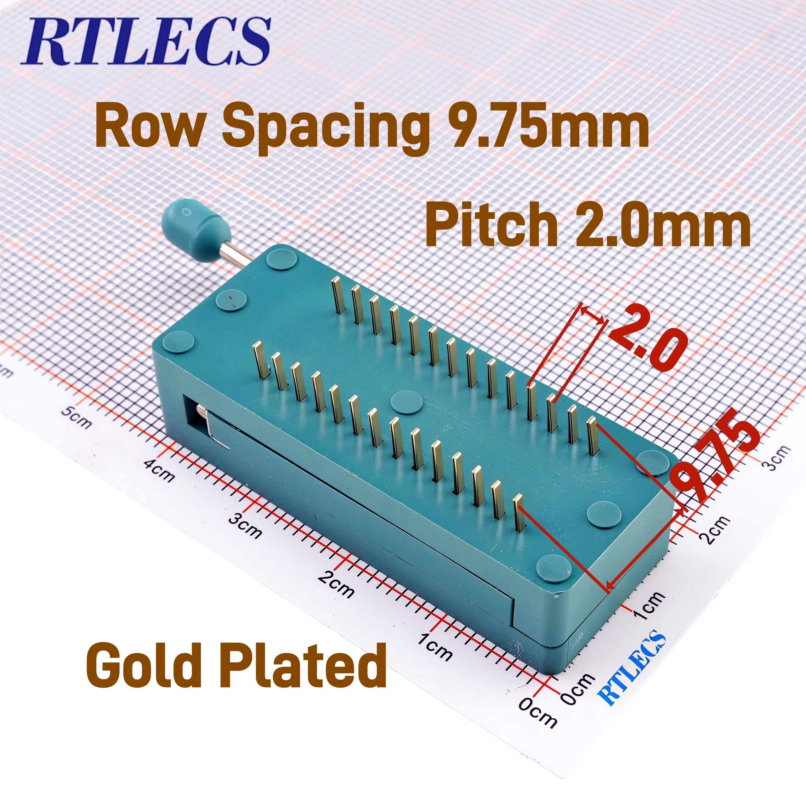 Gold Plated IC DIP ZIF ZIP Socket Test Tool 28 40 Pin Pitch 2.0 Mm Press-Fit Dual Row Spacing 9.75 Mm for Electronic Components