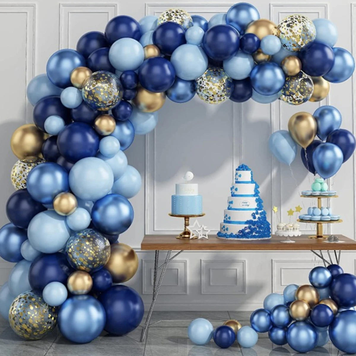 50/40PCS Night blue Metal Latex Confetti Confetti Balloons Wedding Decorations Matte Globos Babyshower Birthday Party Decoration