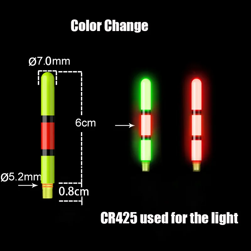 3 шт./лот, поплавки для рыбалки, верхние части, электрический ночник для рок-рыбалки, светящиеся поплавки, аксессуары для спорта на открытом воздухе
