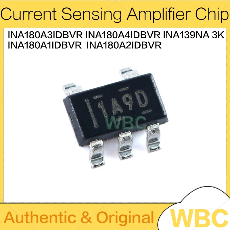 10Pcs INA180A4IDBVR INA180A3IDBVR INA180A1IDBVR INA180A2IDBVR INA139NA/3K INA180 INA180A SOT-23-5 Current Sensing Amplifier Chip