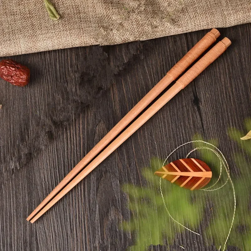 Handmade Japanese Natural Chestnut Wood Sushi Chopsticks Set Value Gift Sushi Chinese food Tie line