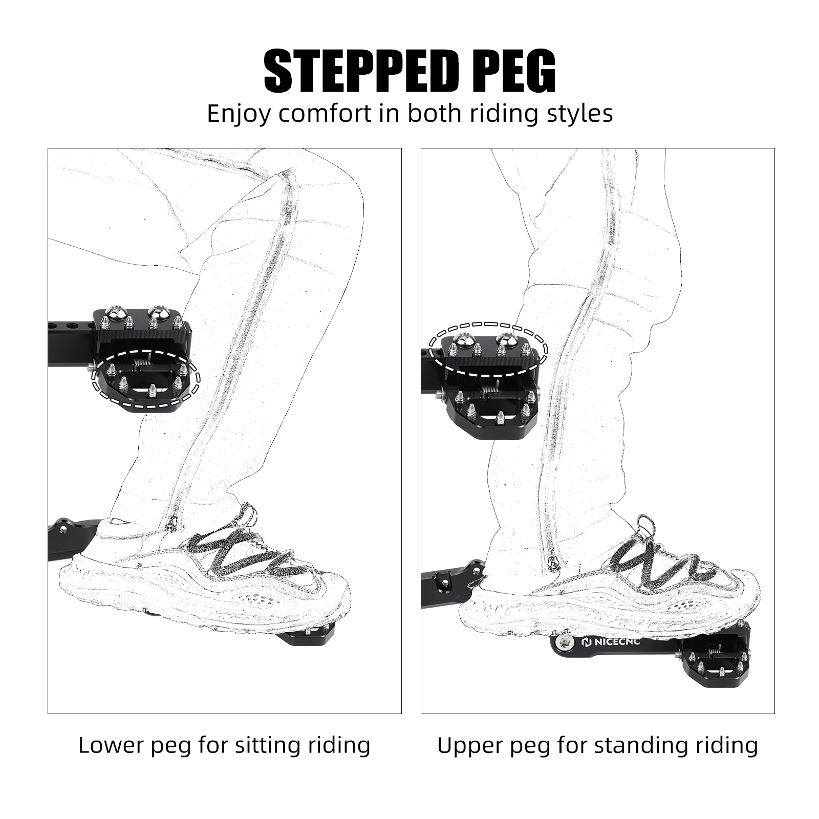NICECNC For Suzuki DR650 DR 650 Multifunctional Rear Brake Pedal For Suzuki DR650 DR 650 1996-2025 2024 2023 2022 2021 2020 2019 - Image 4