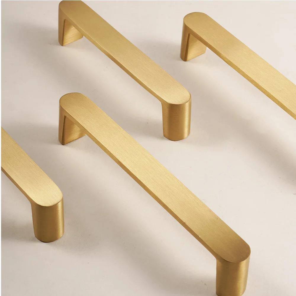 

Ручка для шкафа Dooroom из цельной латуни, матовое золото, без декоративных элементов, фурнитура для мебели