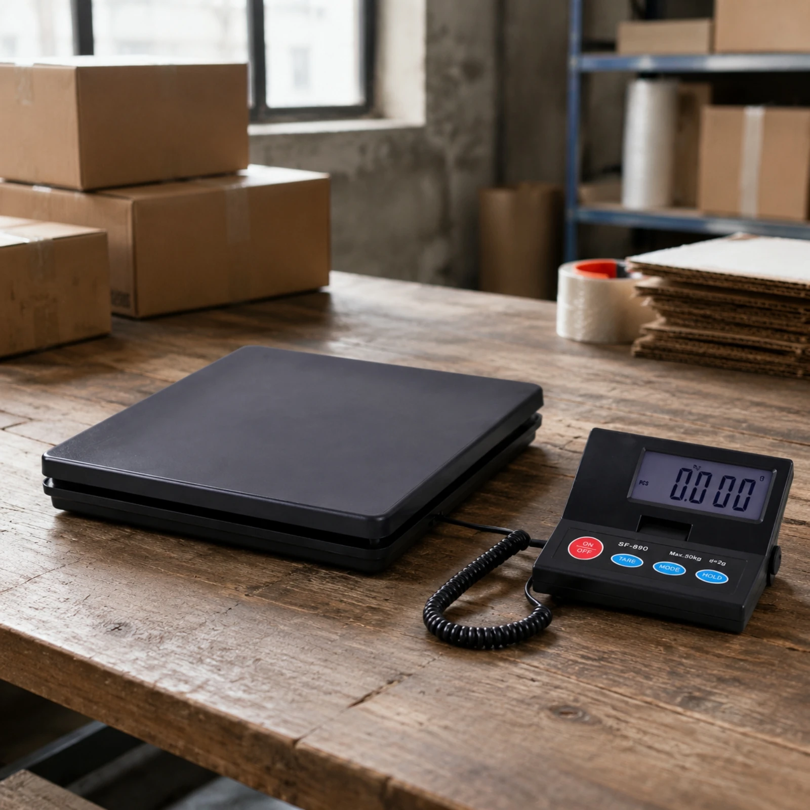 Electronic Platform Parcel Scale Battery Operated Digital Parcel Scale with Separate Display Practical for Warehouse Personnel