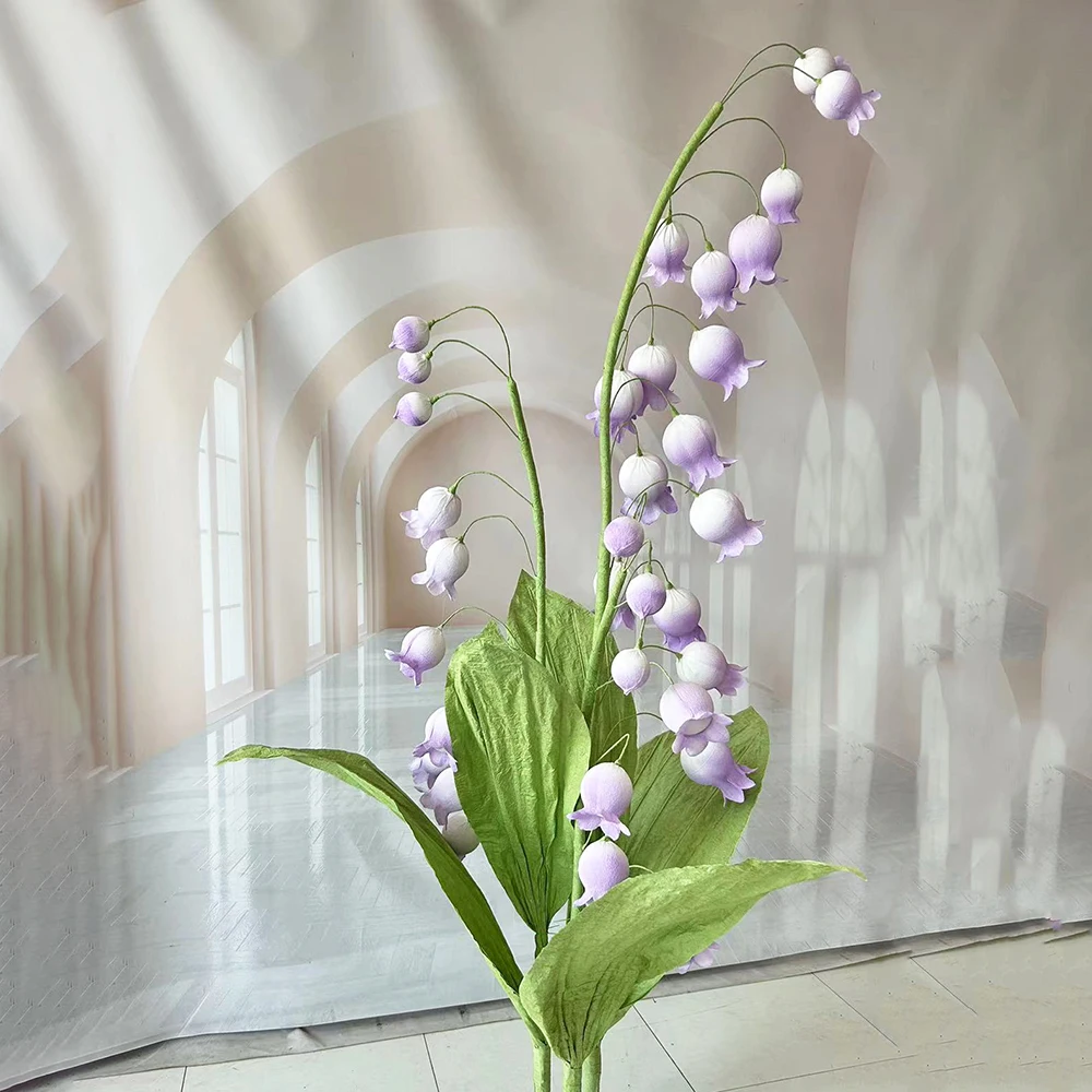 Large paper flower purple lily of the valley wind chimes flower wedding hall decoration flower wedding hotel stage simulation fl