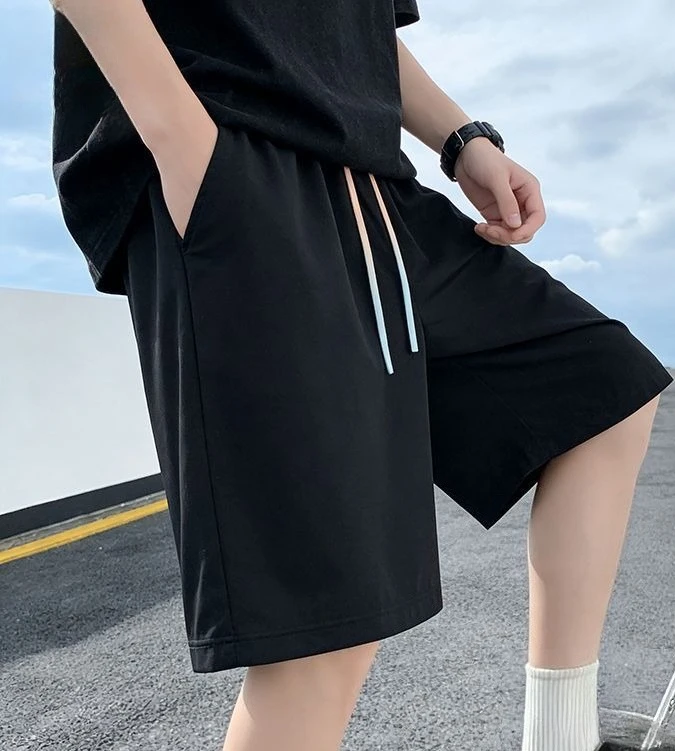 

Мужские летние новые брюки из ледяного шелка, свободные повседневные спортивные брюки, дышащие универсальные баскетбольные штаны