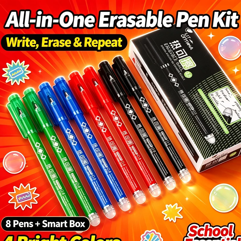 4/8/12PCS Heat Erasable Pens S - Gel Ink Pen Set recension och pris