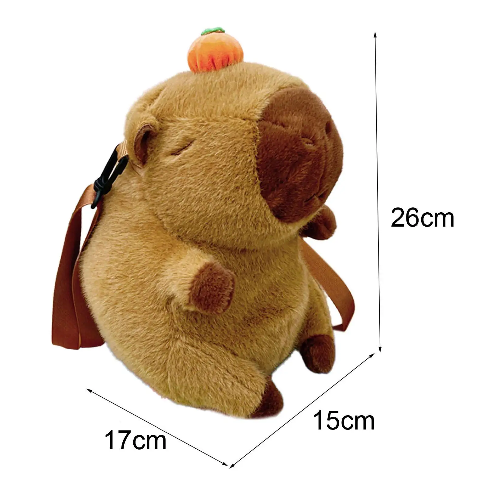 4xPlush Capybara Rugzak Casual Knuffeldier Rugzak Leuke Trendy Schooltas Bruin