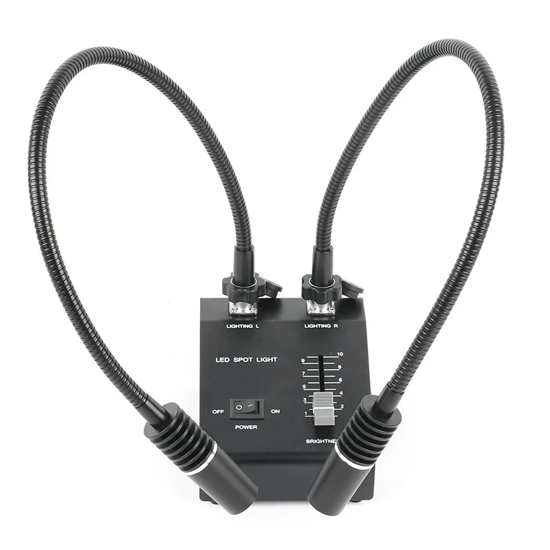 White LED industrial camera light source, double branch tube, microscope double goose neck tube light source LED lighting
