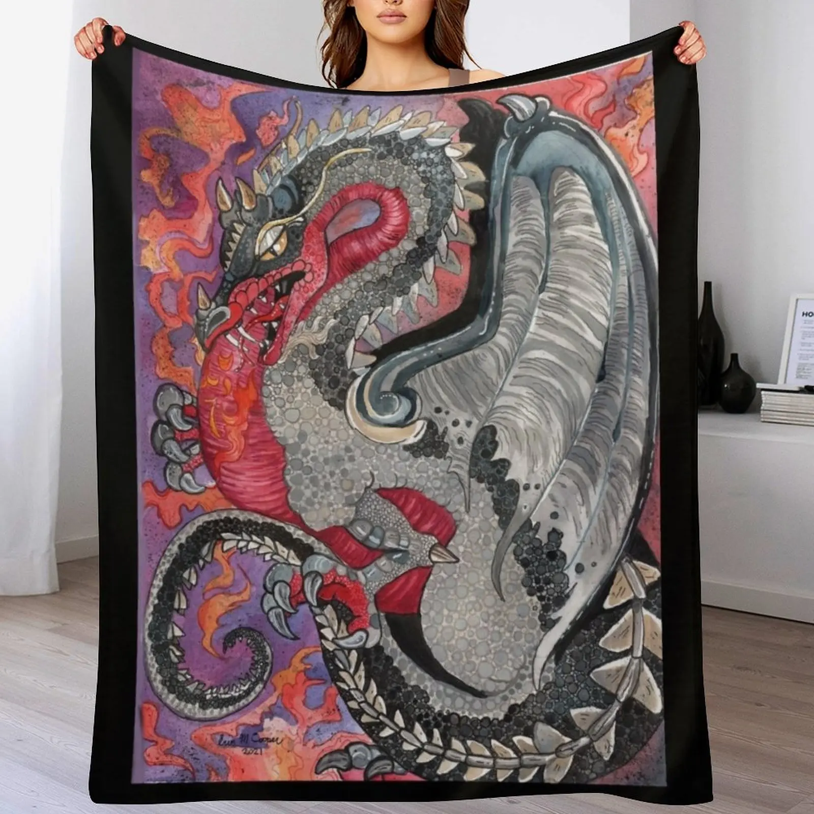 

Bryagh Flight of Dragons Throw Blanket Cozy Microfiber Throw Blanket for Home Bedroom