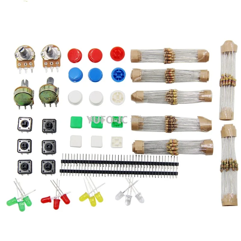 Super Electronic Component Kits Normal Parts Carbon Film Resistor LED WTH148 Potentiometer Component Kit Parts Assorted Set Pack