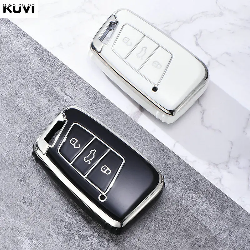 Hot tpu auto schlüssel etui abdeckung fob für vw volkswagen polo tiguan passat b5 b6 b7 golf mk jetta skoda kodiaq superb octavia sitz etc.