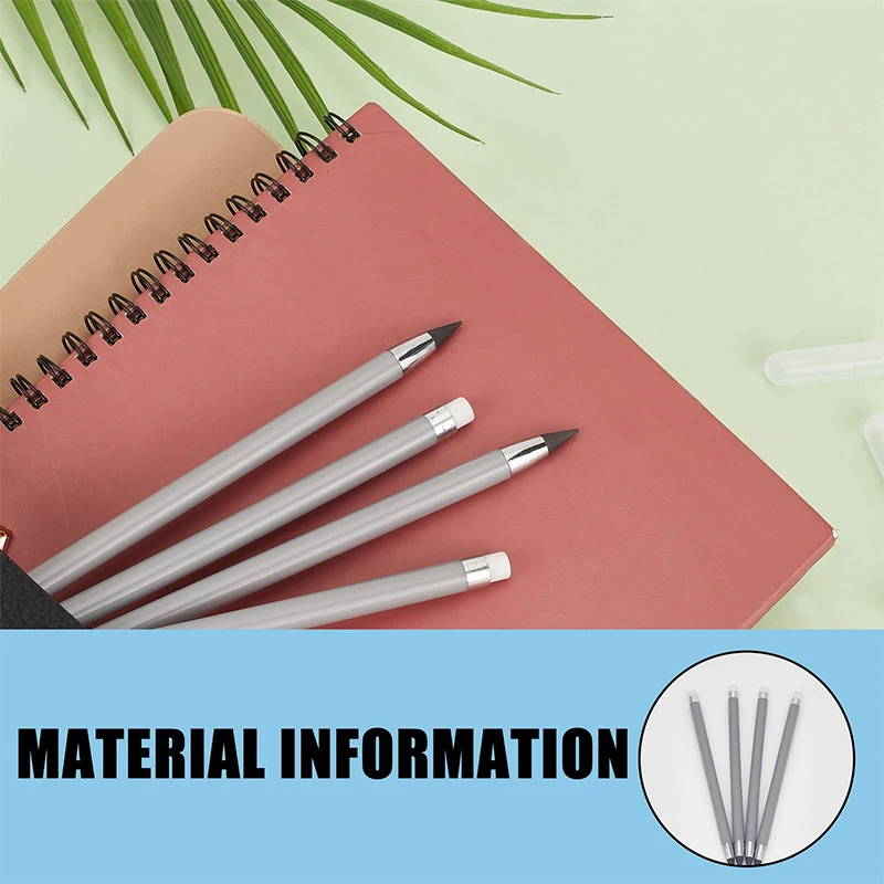 Lápis Infinito Inkless com Borracha, Desenho Lápis, Material de Escritório Escolar Apagável, 60Pcs