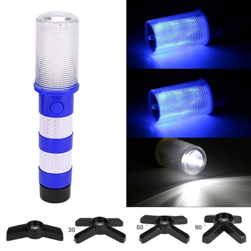 2pc LED Magnetic Flashlight Emergency Roadside Flares Detachable Stand Beacon Safety Strobe Light Warning Signal Alert SOS Lamps