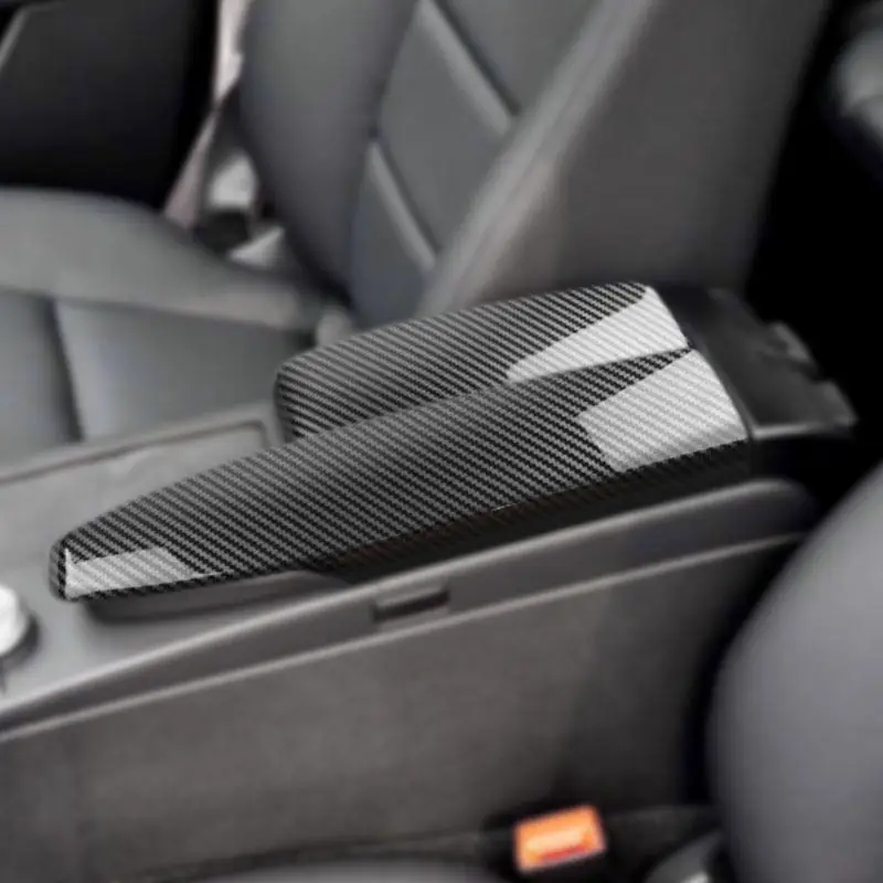 ABS Carbon Fiber Style Car Accessories Center Control Armrest Box Trim Cover For Mercedes Benz C E GLK Class W204 W212 X204 LHD