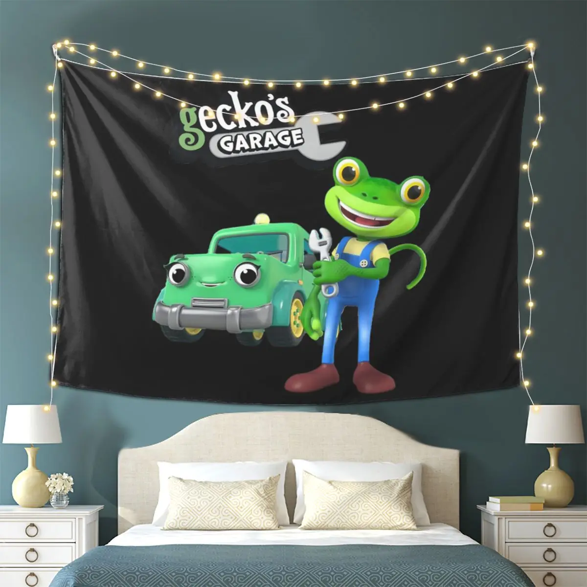

Tilly The Tow Truck Geckos Garage Fixing Trucks Vehicles Tapestry Wall Hanging Aesthetic Decoration Tapestries for Dorm Room