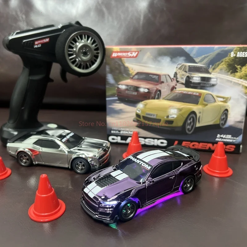 

Hot 1:43rc Semi Proportional Drift Remote Control Car Mini Simulation Mustang Gt Four-Wheel Drive Lighting Desktop Remote Toy