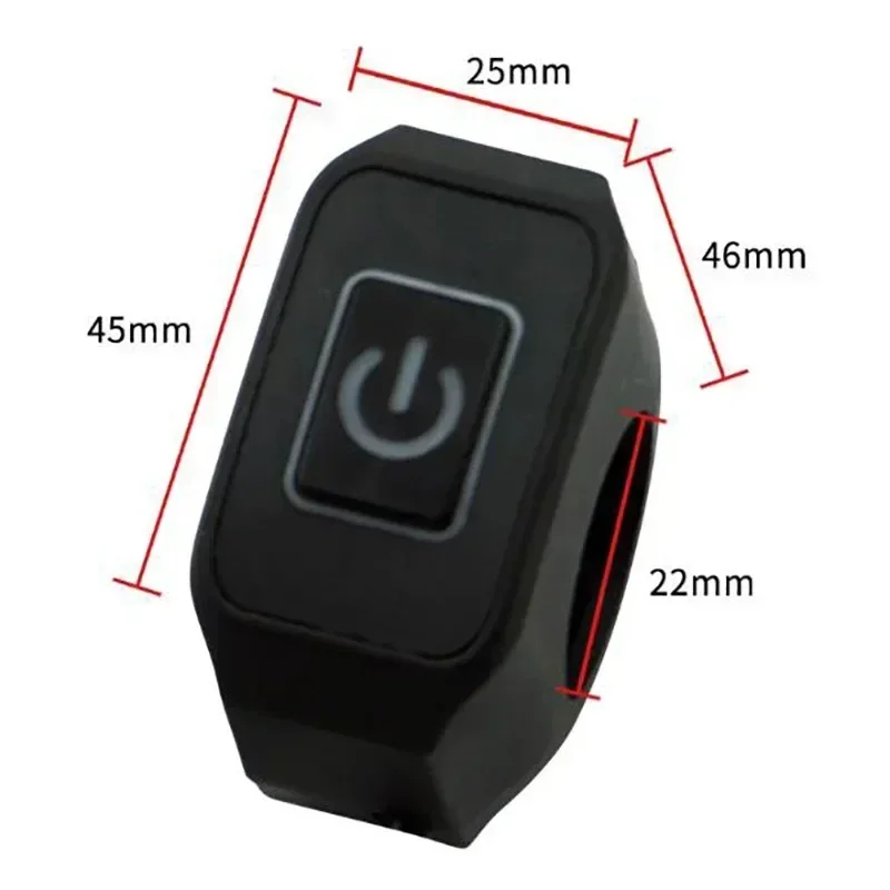 22mm 12v Motorcycle Handlebar Switch with Led Light Electric Star Pressure Waterproof Control Switch Button Modified Accessories