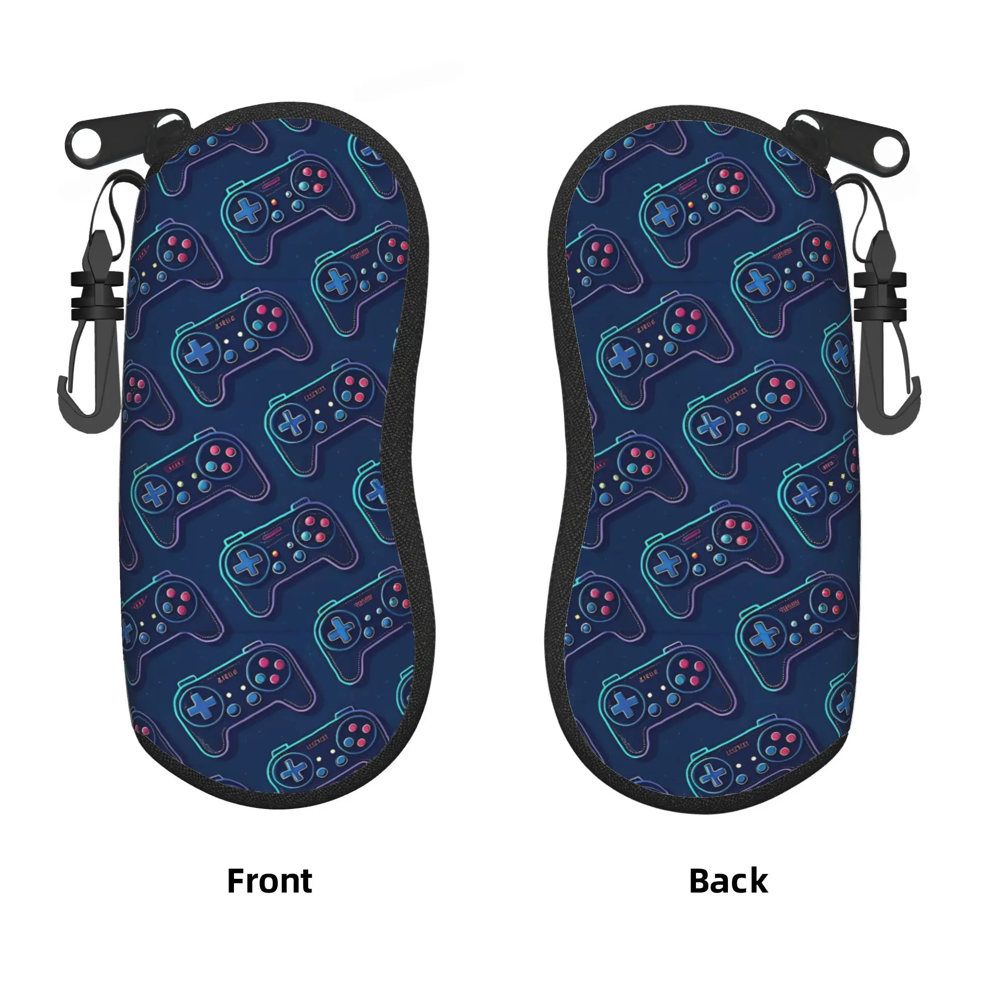 Retro Game Controller Glasses Case  Zip Sunglasses Case Fashion Pocket Eyeglass Cases Cover Men Women Eyewear Accessory
