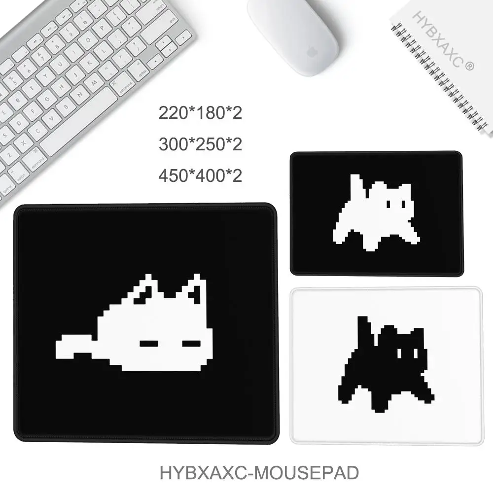 22X18CM HYBXAXC Mouse Pad Desktop Computer Keyboard Wireless Mouse Boy Girl Gift for Play games Pixel Cute Cat Small Mouse Pad