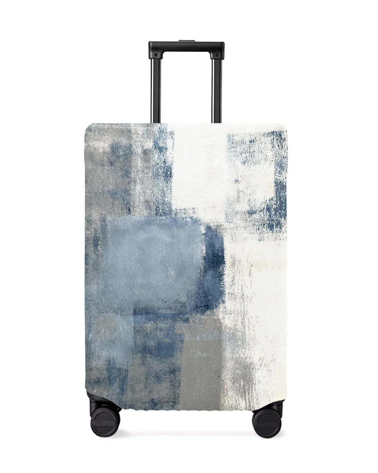 Oil Painting Abstract Geometry Blue Luggage Stretch Baggage Protector Dust Cover for 18-32 Inch Travel Suitcase Case