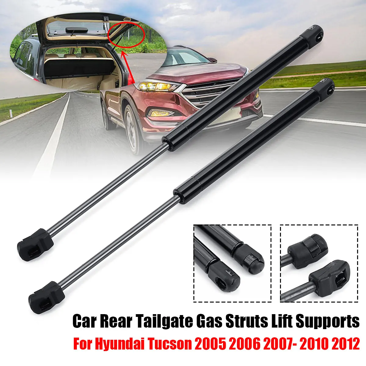 2pcs Car Rear Window Glass Gas Spring Shock Lift Strut Struts Support Bar Rod For Hyundai Tucson 2005 2006 2007- 2010 2012