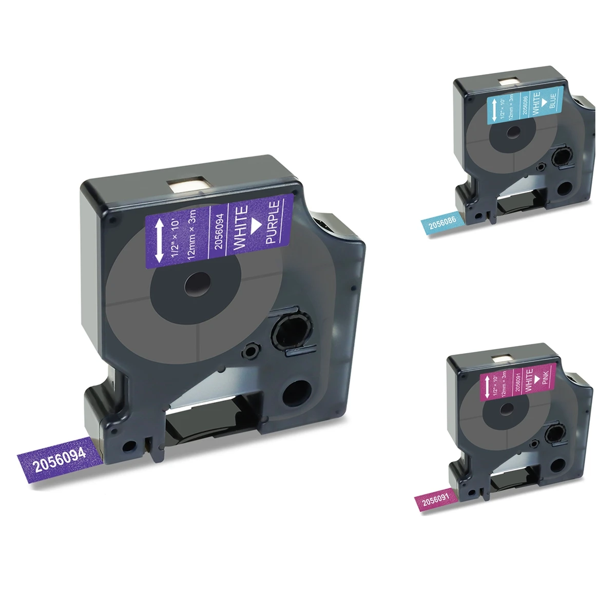Hot Selling-3-Pack For DYMO COLORPOP Label Tape White Print On Blue/Pink/Purple Glitter 12Mm For Label Maker, Label Manager 160
