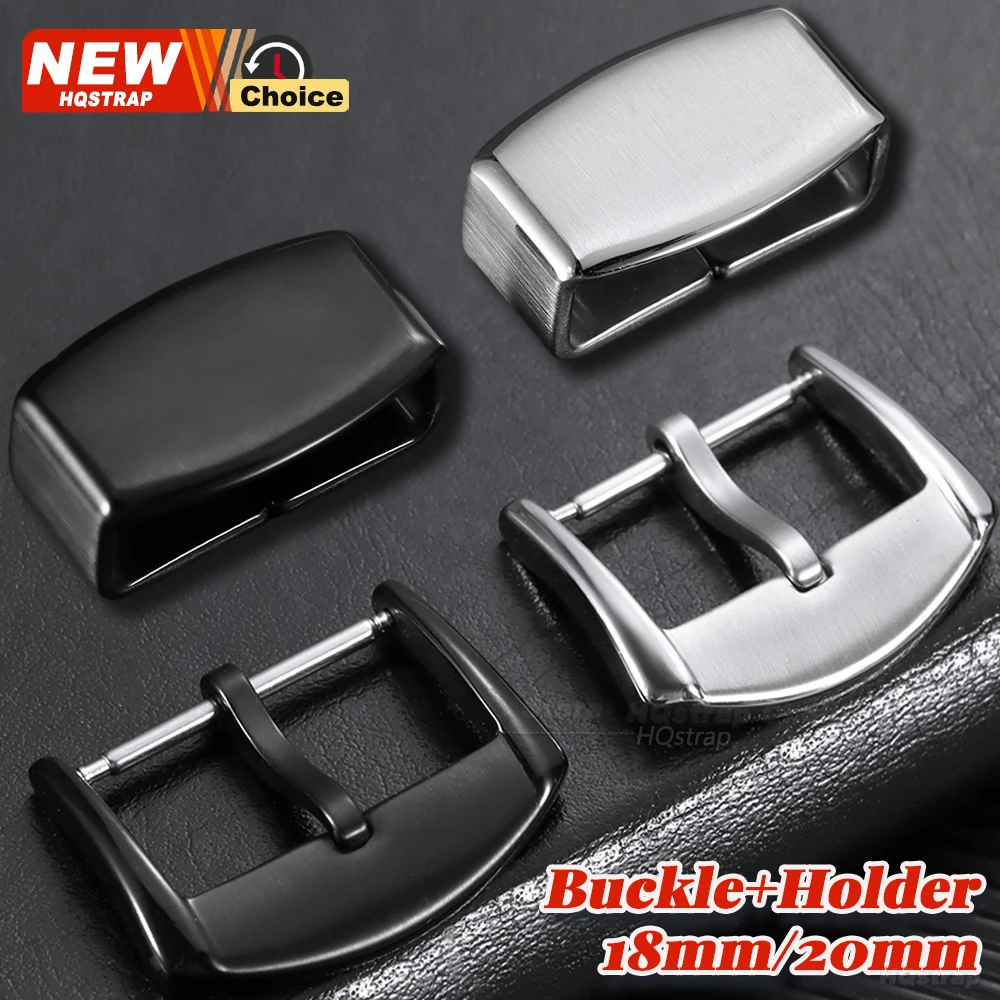 New 18mm 20mm Stainless Steel Buckle for For Seiko Watch Strap Loop Holder Silver Metal Ring Button Watchband Clasp Acessories
